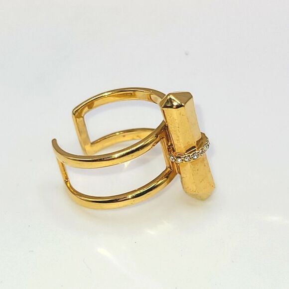 Stella & Dot Jewelry - Stella and Dot Gold-Tone Ring with Crystal Accents, adjustable